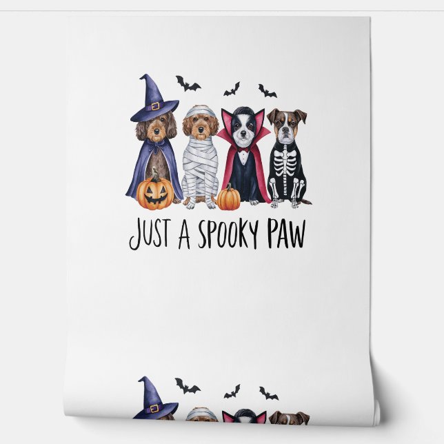 Papel Pintado Dog Halloween Just a Spooky Paw (Desenrollar)