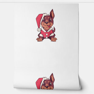 Papel Pintado Dog Santa Hat - Funny Navidades Raglan Baseball Te