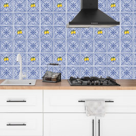 Papel Pintado Dolce Vita Meditarrean Blue & Lemons Italian Tiles