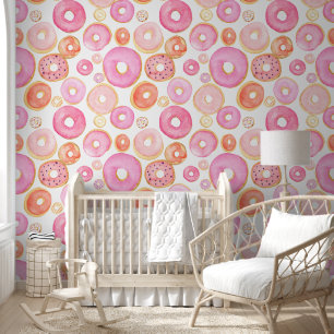 Papel Pintado Donuts rosados con hielo