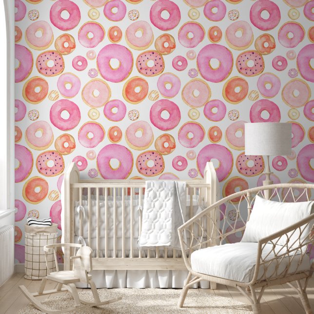Papel Pintado Donuts rosados con hielo (Niños)