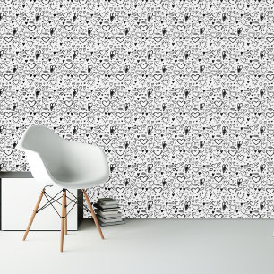 Papel Pintado Doodles de corazón dulce