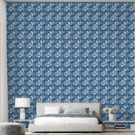 Papel Pintado Dormitorio azul y blanco