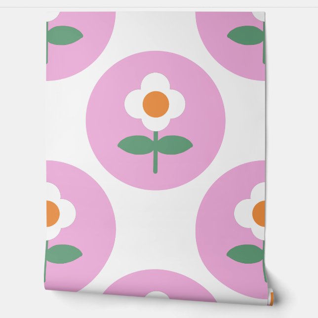 Papel Pintado Dormitorio de Chicas adolescentes con flores para  (Desenrollar)