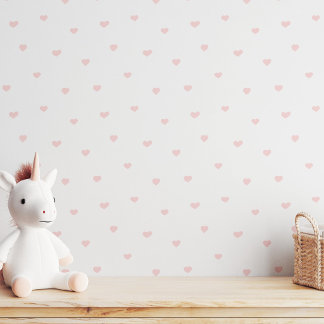 Papel Pintado Dormitorio infantil de niña con corazones diminuto