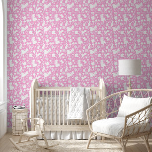 Papel Pintado Dormitorio Rosa de Alicia en el País de las Maravi