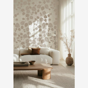 Papel Pintado Dosel de Follaje Enredado Botánico Moderno Suave 