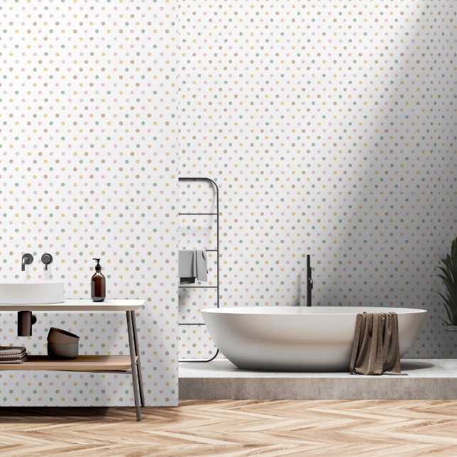 Papel Pintado Dots de Polka de la acuarela Boho (Baño)