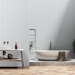 Papel Pintado Dove Grey Two Inch Wide Butcher Stripe