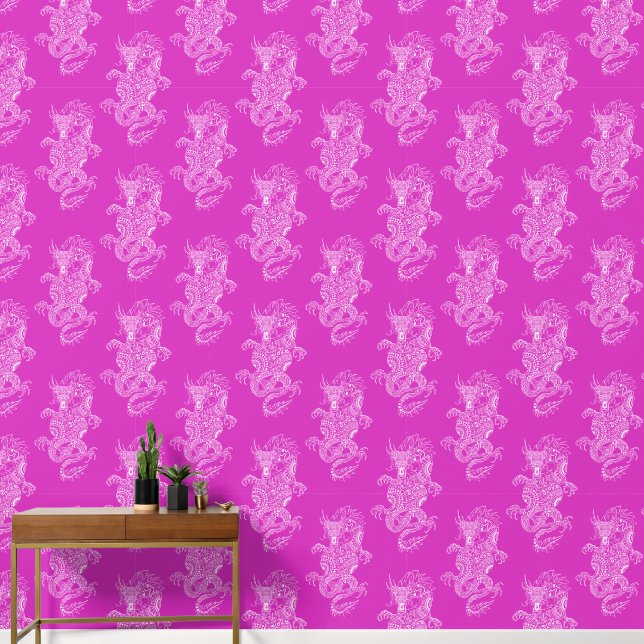 Papel Pintado Dragon Chinese Style Hot Pink (Pasillo)
