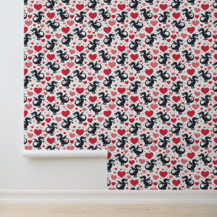 Papel Pintado Dragón negro enamorado