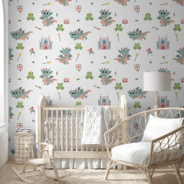 Papel Pintado Dragones Caballeros Fairytale Nursery Castillo Med