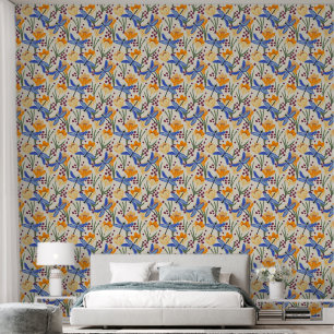 Papel Pintado Dragonfly de inspiración natural y Crocus Floral