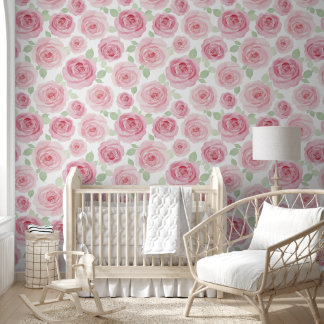 Papel Pintado Dreamy Pink Roses Floral Wallpaper
