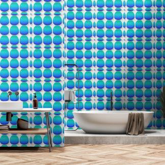 Papel Pintado Droplas de vidrio gradiente azul Aqua