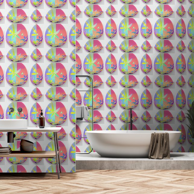 Papel Pintado Droplets de vidrio floral (Baño)