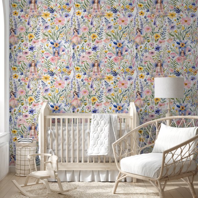 Papel Pintado Dulce Flor Hada Jardín Nursery Niña (Niños)