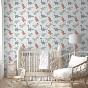 Papel Pintado Dulce guardería de dinosaurio pastel despegar y pe