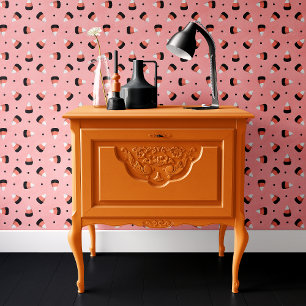 Papel Pintado Dulces de Calabaza Rosados de Moda Halloween