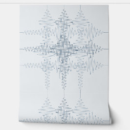 Papel Pintado Dusty Blue Sound Wave Minimal Style