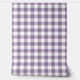 Papel Pintado Dusty Lilac Gingham Check Green Buffalo Plaid