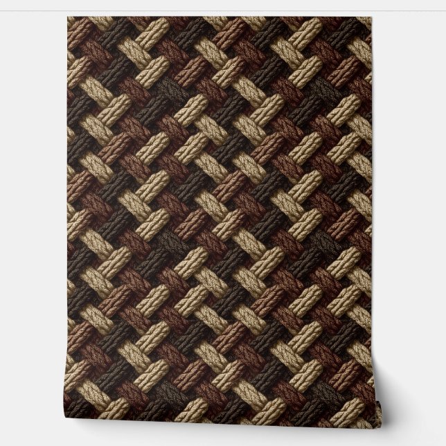 Papel Pintado Earthtone Braided Crochet Pattern (Desenrollar)