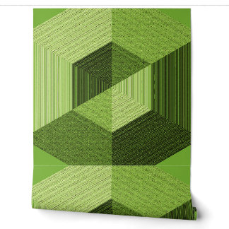 Papel Pintado Efecto 3D texturizado verde "Ratti_Creative_Arts"