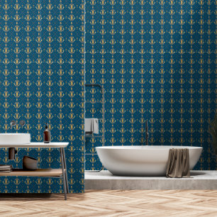 Papel Pintado Egipto Art Deco Lotus Nefertiti