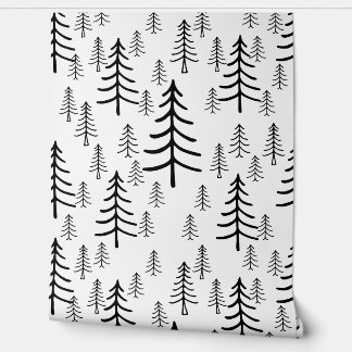 Papel Pintado El bosque a través del árbol Minimalista Cabincore