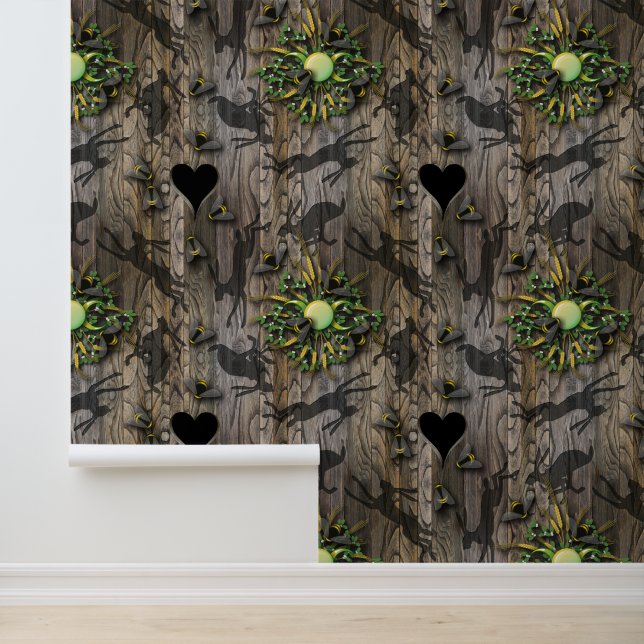 Papel Pintado El caprichoso Ilustracion de madera natural (Solicitud)