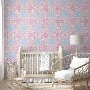 Papel Pintado El colorido Trippy Pastel Mandala