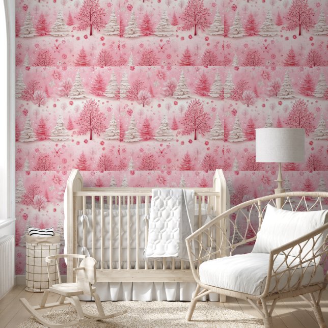 Papel Pintado El encantado Pastel Mágico Rosa Vibes de Invierno  (Niños)