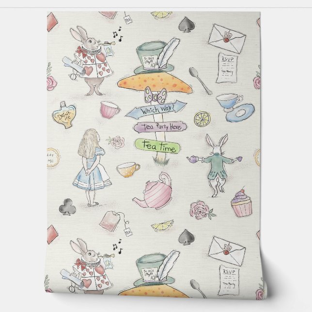 Papel Pintado El Fiesta del té de Alicia (Desenrollar)
