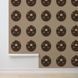 Papel Pintado El gracioso monstruo de papá ama el café estampado