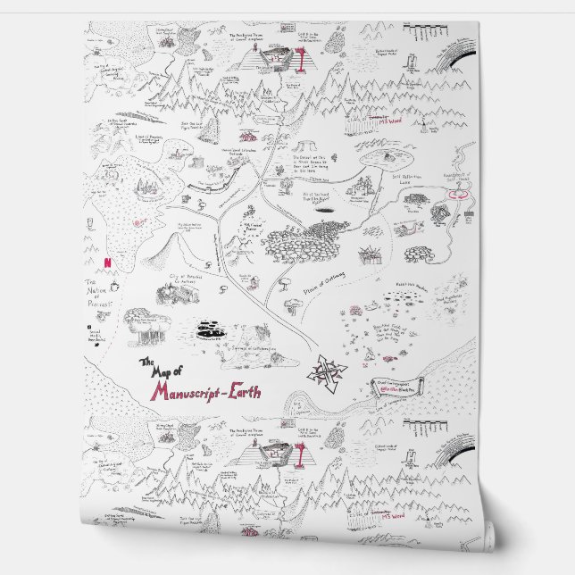 Papel Pintado El mapa de la Tierra de las manuscritas (Desenrollar)