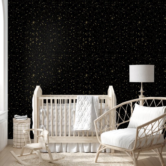 Papel Pintado El oro esparce en negro (Niños)