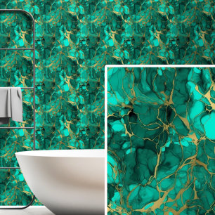 Papel Pintado El oro verde oscuro de Aqua