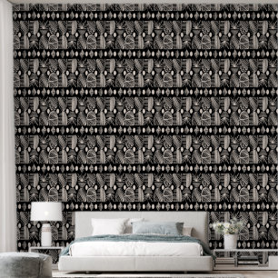 Papel Pintado El paño tribal caribeño: negro y blanco