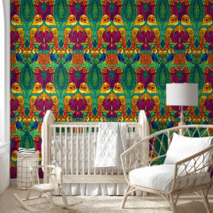 Papel Pintado El patrón Owl Retro Art Nouveau de Voysey