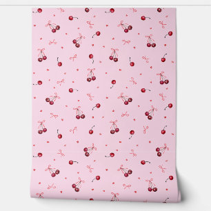 Papel Pintado El rojo curado rompe el corazón con cerezas de col