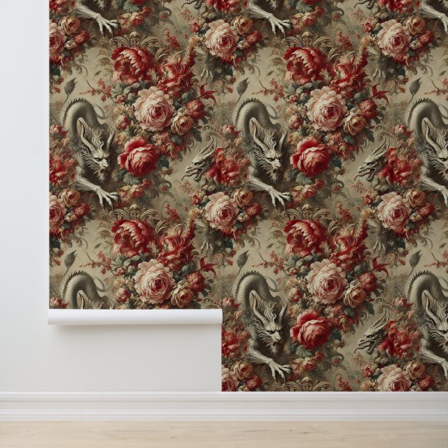 Papel Pintado El truco escarlata - Diseño mítico gótico (Solicitud)