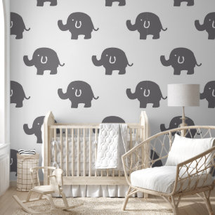 Papel Pintado Elefante gris lindo