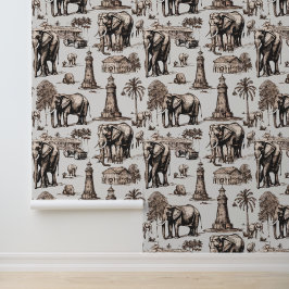 Papel Pintado Elefantes y estatuas