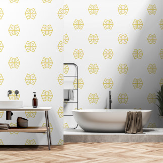 Papel Pintado Elegancia Amarilla Resumen Geométrico Moderno Simp