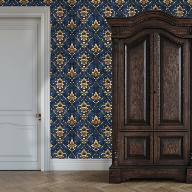 Papel Pintado Elegancia dorada de medianoche Princescore (Gilded Midnight Elegance Princesscore Wallpaper)