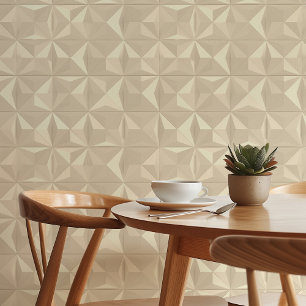 Papel Pintado Elegancia geométrica: beige Resumen 3D