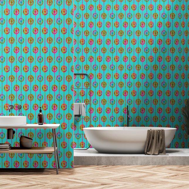 Papel Pintado Elegancia sórdida en turquesa (Baño)
