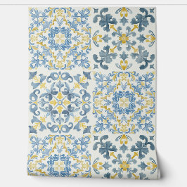 Papel Pintado Elegant Italian Blue Tile