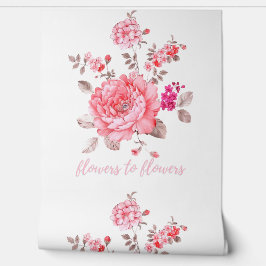 Papel Pintado Elegant Pink Peony Textured Vinyl Floral