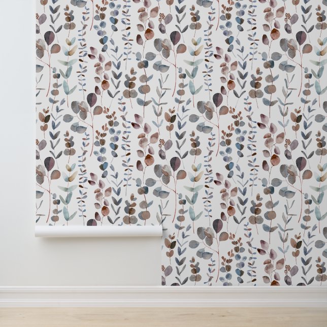 Papel Pintado Elegante acuarela Eucalyptus hojas (Solicitud)